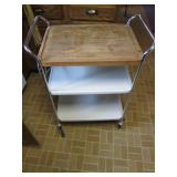 Vintage metal butler style cart wit...