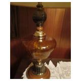 Pair of Vintage amber glass, wood a...
