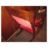 Vintage Wood framed rocking chair w...