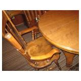 Round pedestal dining table, (4) st...