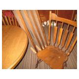 Round pedestal dining table, (4) st...