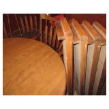 Round pedestal dining table, (4) st...