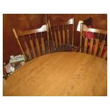 Round pedestal dining table, (4) st...