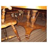 Round pedestal dining table, (4) st...