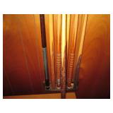 Set of (6) Vintage Pool sticks plus...