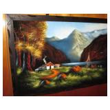 Vintage framed oil painting on Canv...