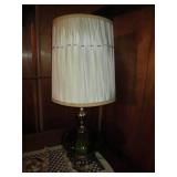 Vintage green glass and brass tone ...