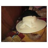 Vintage hats and stuffed animals...