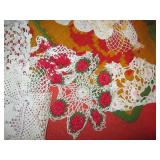 Vintage hand knit fabric and doilie...