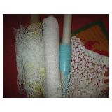 Vintage hand knit fabric and doilie...