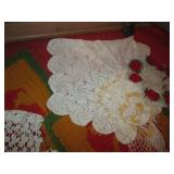 Vintage hand knit fabric and doilie...