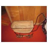 Antique metal framed and wicker rat...