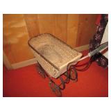 Antique metal framed and wicker rat...