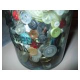 Blue Glass canning jar containing a...