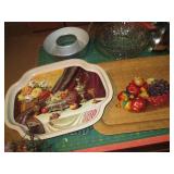 Vintage decorative metal serving tr...