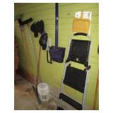 COSCO folding step ladder, broom, d...