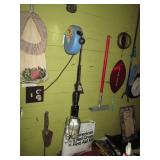 Content on garage table and wall in...