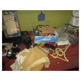 Content on garage table and wall in...