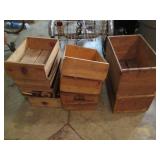 Bundle of assorted size wood crates...