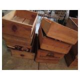 Bundle of assorted size wood crates...