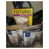 Futuro Elevated toilet seat and bed...