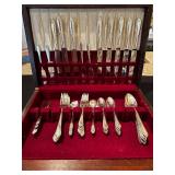 54-Piece Rogers Silverplate Flatware Set with Storage Chest