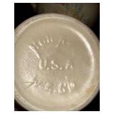 Set of 3 Hull USA Pottery Vases with Floral Design and Porcelain Figurine