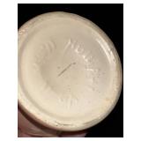 Set of 3 Hull USA Pottery Vases with Floral Design and Porcelain Figurine