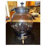 Clear Glass Drink Dispenser with Lid and Spout