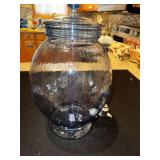 Clear Glass Drink Dispenser with Lid and Spout