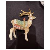 Set of 5 Christmas Themed Decor including Santa, Reindeer and Glass Candle Holders