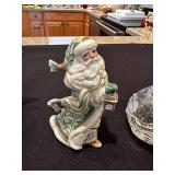 Set of 5 Christmas Themed Decor including Santa, Reindeer and Glass Candle Holders