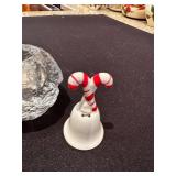 Set of 5 Christmas Themed Decor including Santa, Reindeer and Glass Candle Holders