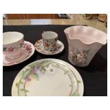Collection of Vintage English Bone China Tea Set with Floral Designs