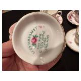 Collection of Vintage English Bone China Tea Set with Floral Designs