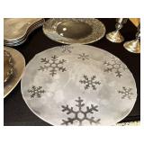 Collection of Wallace Silver Plated Holiday Themed Plates and Candle Holders