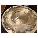 Collection of Wallace Silver Plated Holiday Themed Plates and Candle Holders