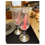 Collection of Wallace Silver Plated Holiday Themed Plates and Candle Holders