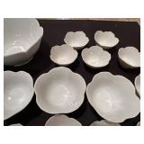 Floral Design White Porcelain Dining Set with 24 Pieces