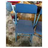 Pair of Blue Padded Folding Chairs