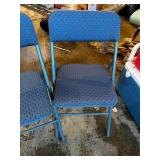 Pair of Blue Padded Folding Chairs