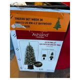 Lot of 2 Artificial Christmas Trees - 4.5 ft and 6 ft, Pre-Lit