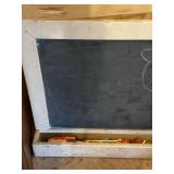 Vintage Wooden Framed Chalkboard with Chalk Storage