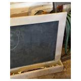 Vintage Wooden Framed Chalkboard with Chalk Storage