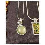 Jewelry Set with Pendant Necklaces and Cocktail Ring