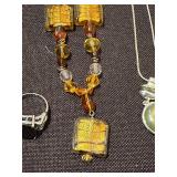 Jewelry Set with Pendant Necklaces and Cocktail Ring