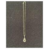 Vintage Sterling Silver Necklace with Floral Pendant