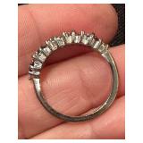 Multicolor Gemstone and Diamond Accented Sterling Silver Ring