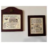 Pair of Framed Cross-Stitched Noah
