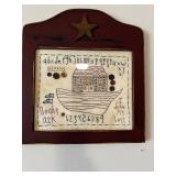 Pair of Framed Cross-Stitched Noah